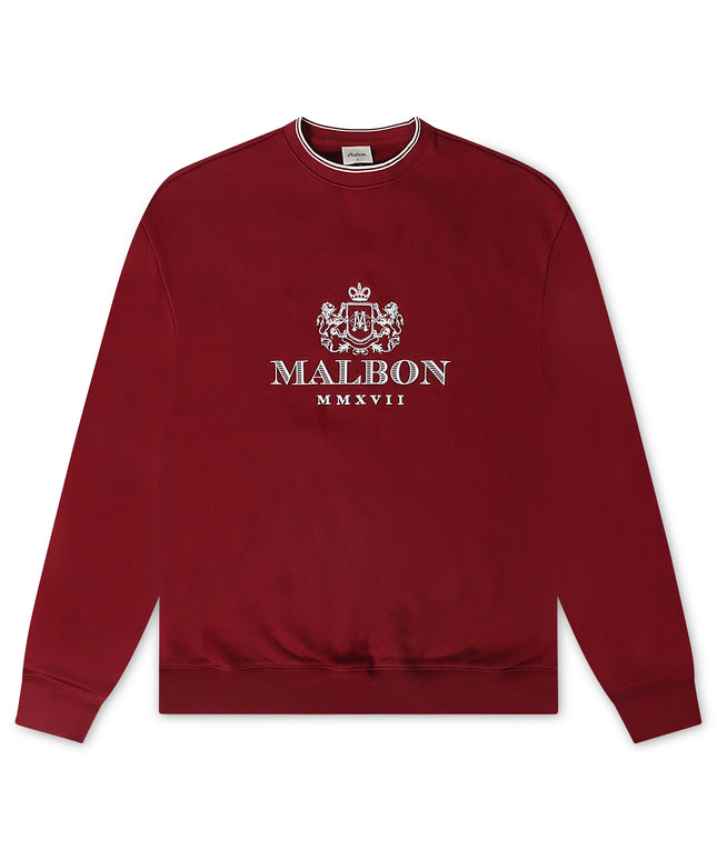 Malbon Monarch Crewneck - Red Mahogany