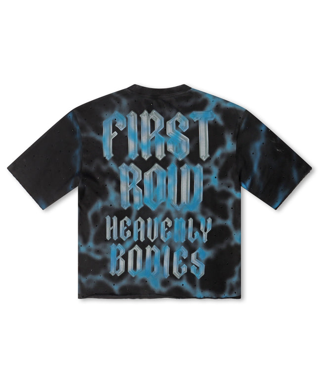 First Row Cropped Heavenly Bodies Tee - Black