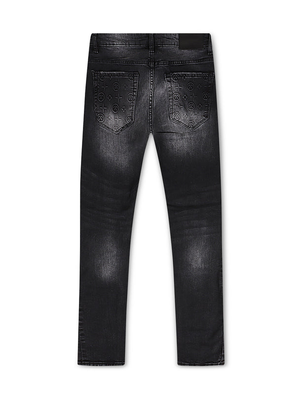 Jordan Craig Monogram Denim Jean - Black Shadow