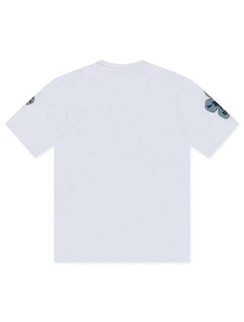 ROKU STUDIO DENIM PATCH TEAR TEE - WHITE ROKU STUDIO