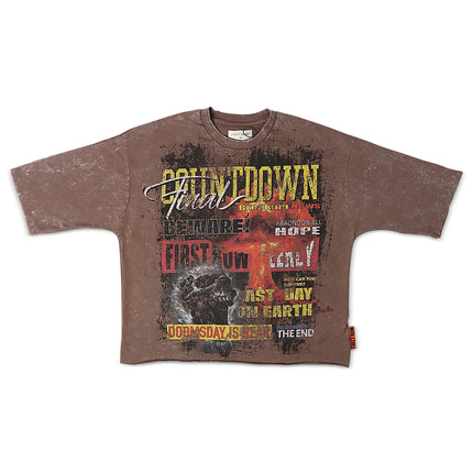 First Row Countdown Cropped Tee - Caffe