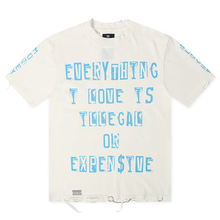 November Reign Everything I Love Hand Shredded Tee - White