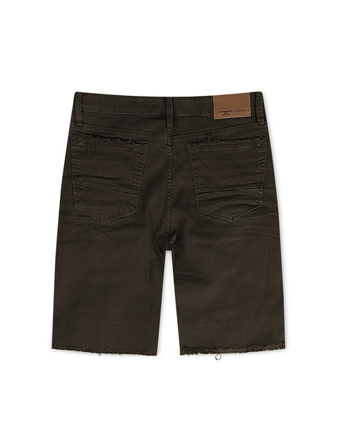 Jordan Craig Ripped And Repair Shorts - Army Green