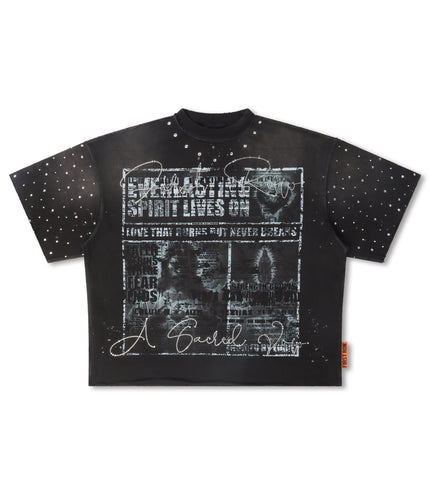 First Row Faith Begins Cropped Tee - Black