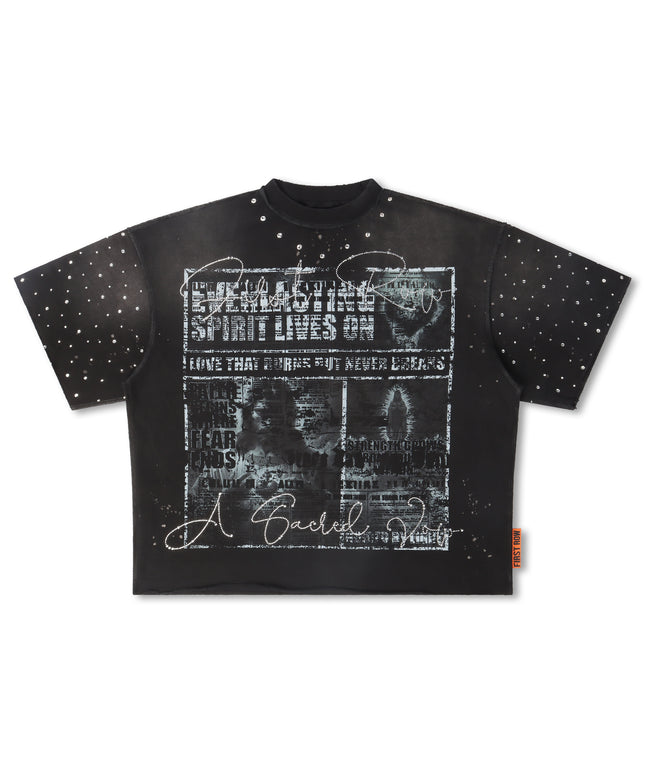 First Row Faith Begins Cropped Tee - Black