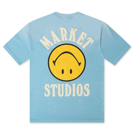 Market Studios Smiley Upside Down Tee - Retro Blue - denim exchange