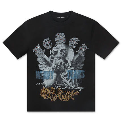 Rebel Minds Heavy Tears Rhinestone Tee - Black