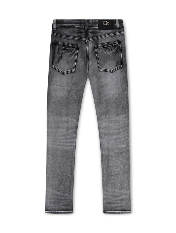 Damati Distressed Slim Fit Jeans - Light Grey