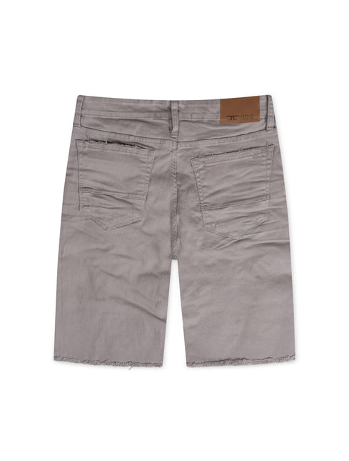 Jordan Craig Ripped And Repair Shorts - Light Grey - Denim Exchange USA