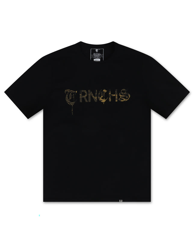 TRNCHS GAZA TEE - BLACK/YELLOW TRNCHS