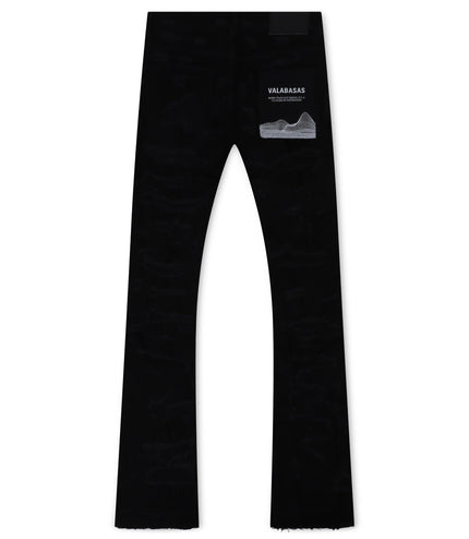 VALABASAS CHASE STACKED FLARE JEAN - BLACK VALABASAS