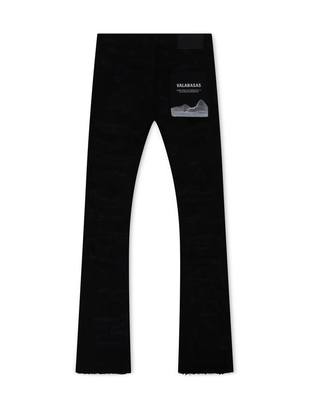 VALABASAS CHASE STACKED FLARE JEAN - BLACK VALABASAS