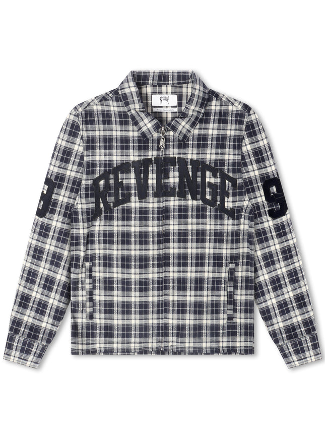 Revenge Valkyrie Embroidered Flannel - Navy - denim exchange