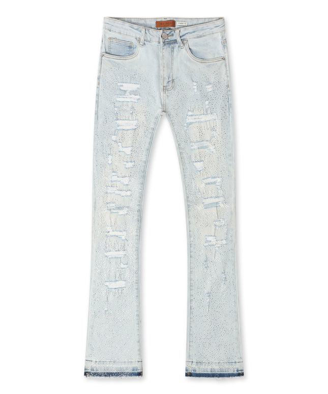 Waimea Rhinestone Stacked Fit Jeans - Light Blue Wash