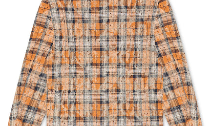 Rebel Denim Rhinestone Flannel - Orange