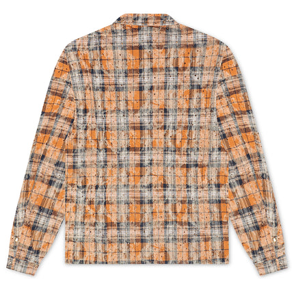 Rebel Denim Rhinestone Flannel - Orange
