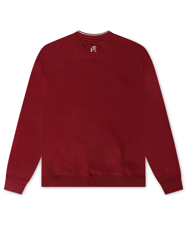 Malbon Monarch Crewneck - Red Mahogany