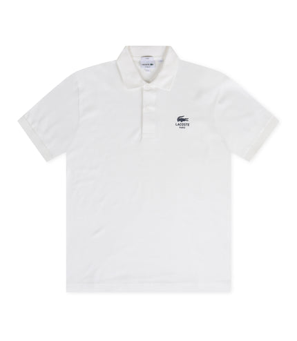 Lacoste Signature Print Polo Shirt - White