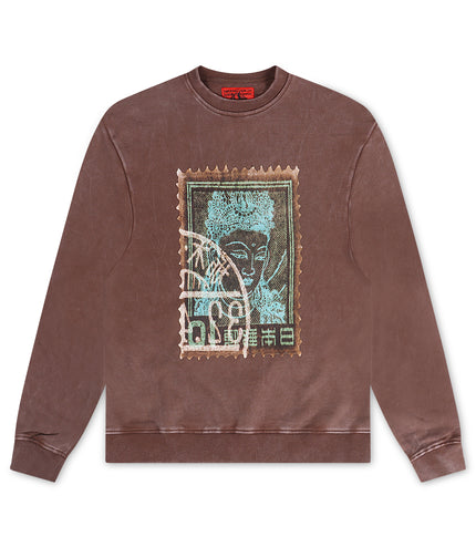 Vicious Denim Graphic Crewneck - Acid Khaki