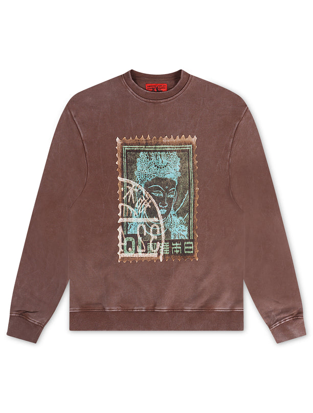 Vicious Denim Graphic Crewneck - Acid Khaki