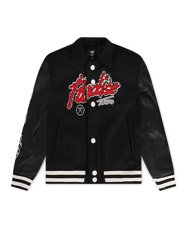 Chaqueta universitaria Jordan Craig Paradise para niños, color negro