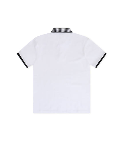 Boss Kids Houndstooth Polo - White