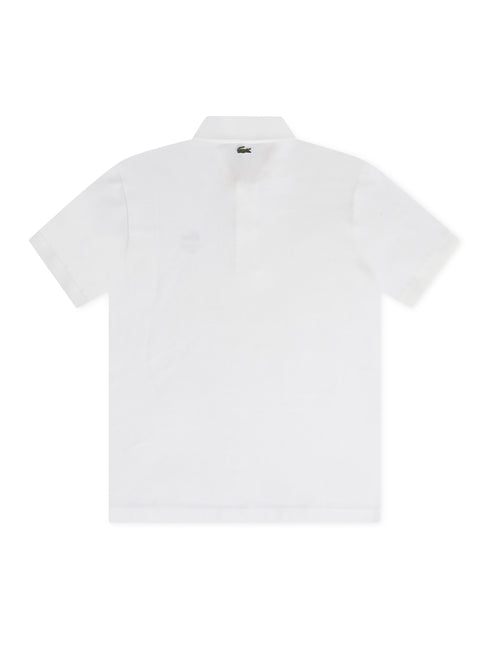 Lacoste Signature Print Polo Shirt - White