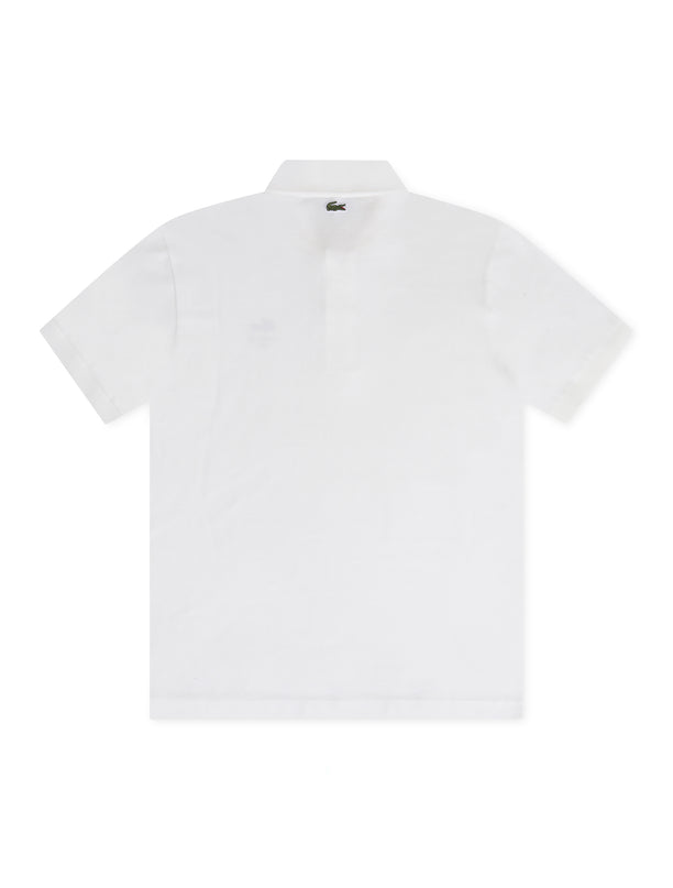 Lacoste Signature Print Polo Shirt - White