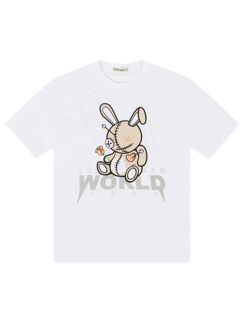 Bkys Lucky World Oversized Tee - White - Denim Exchange 