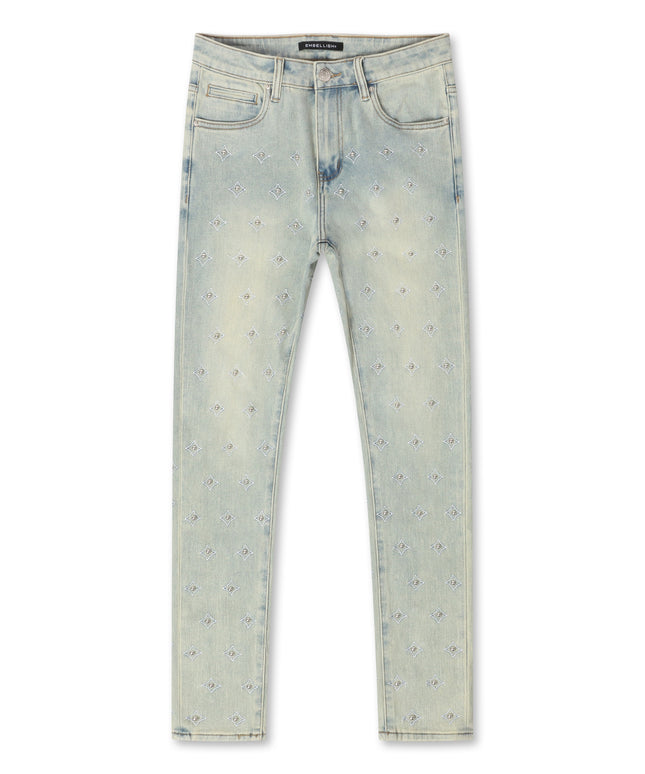 Embellish Cygnus Rhinestone Jeans - Light Wash