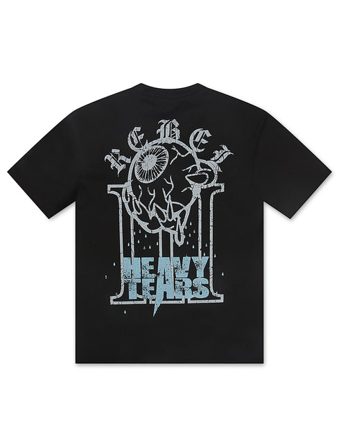 Rebel Minds Heavy Tears Rhinestone Tee - Black