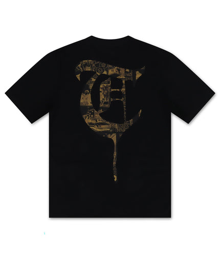 TRNCHS GAZA TEE - BLACK/YELLOW TRNCHS