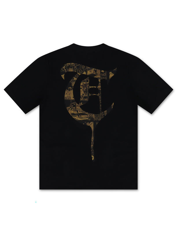 TRNCHS GAZA TEE - BLACK/YELLOW TRNCHS