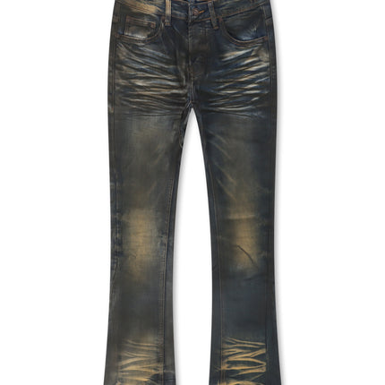 Valabasas Fax Stacked Denim Jeans - Vintage Blue Wash
