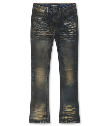 Valabasas Fax Stacked Denim Jeans - Vintage Blue Wash