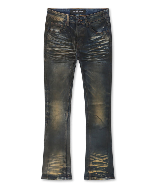 Valabasas Fax Stacked Denim Jeans - Vintage Blue Wash