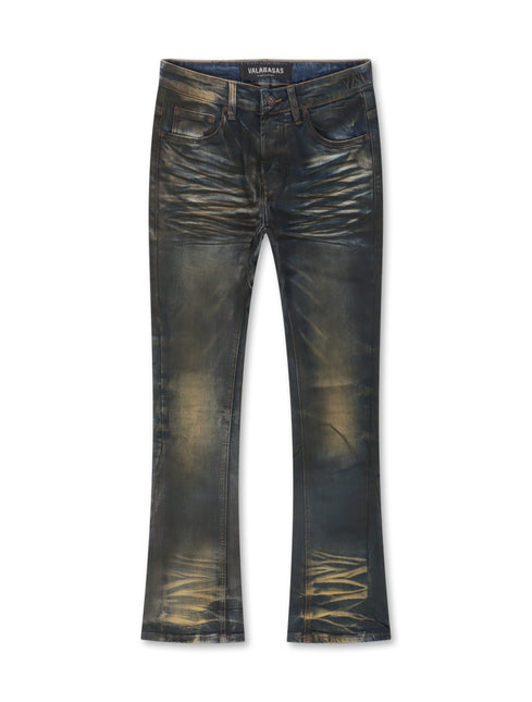 Valabasas Fax Stacked Denim Jeans - Vintage Blue Wash