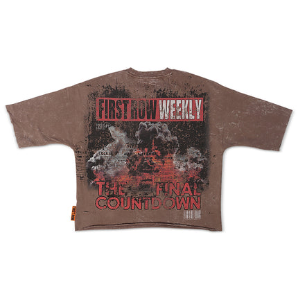 First Row Countdown Cropped Tee - Caffe