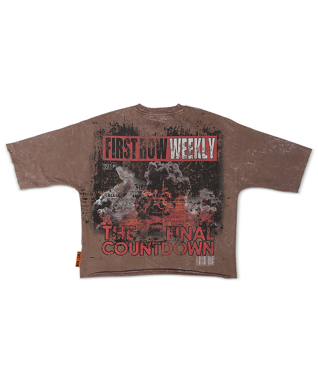 First Row Countdown Cropped Tee - Caffe