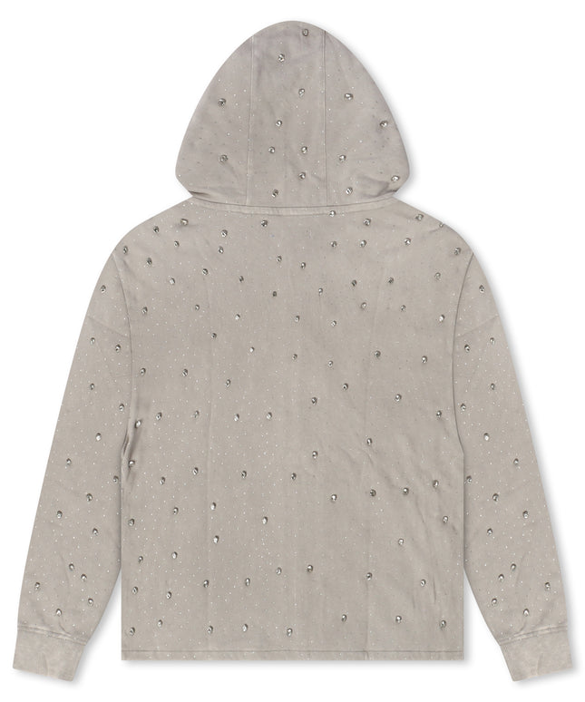 Rebel Denim Diamond Hoodie - Grey