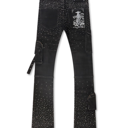 Vicious Denim All Over Rhinestone Jeans - Black