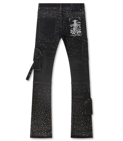 Vicious Denim All Over Rhinestone Jeans - Black