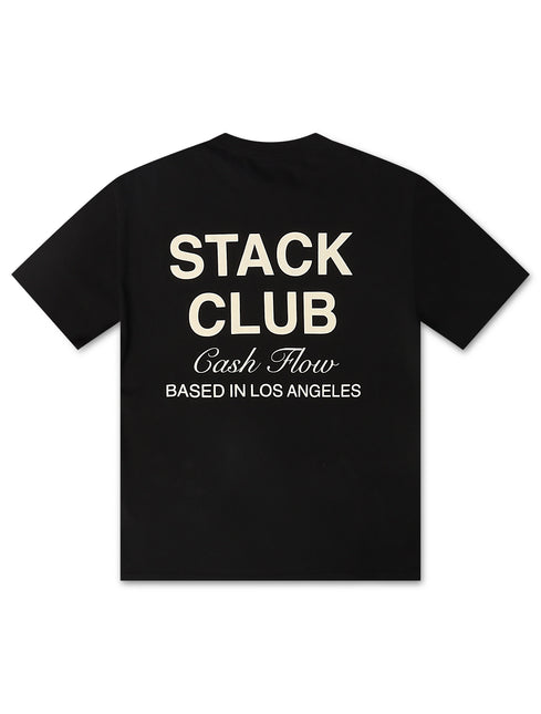 Stack Club Cash Flow Heavyweight Tee - Black/Cream - denim exchange