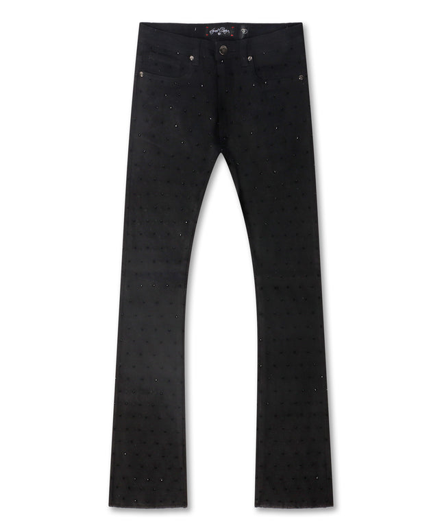 Frost Originals All Over Rhinestone Stacked Jean - Black
