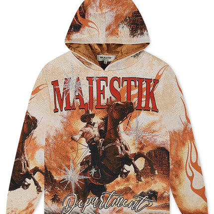 Majestik Mens Ride With Soul Tapestry Hoodie - Eggshell