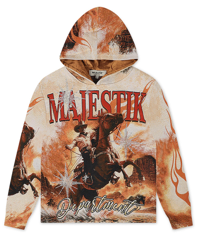 Majestik Mens Ride With Soul Tapestry Hoodie - Eggshell