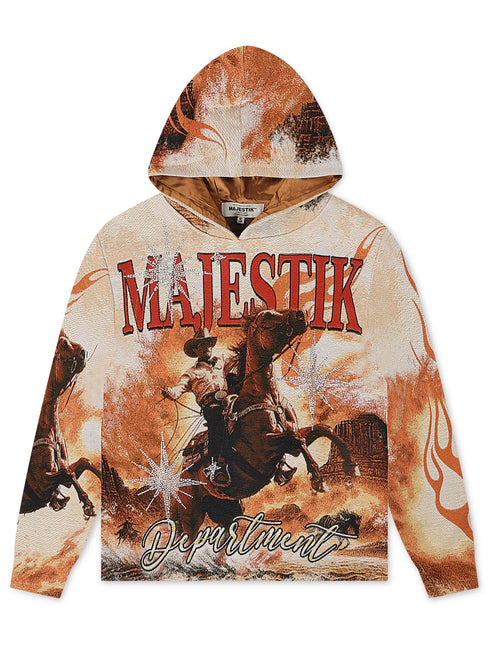 Majestik Mens Ride With Soul Tapestry Hoodie - Eggshell