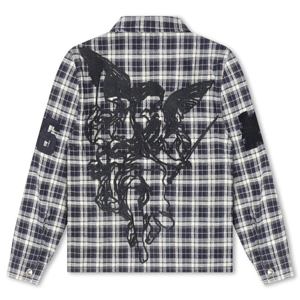 Revenge Valkyrie Embroidered Flannel - Navy - denim exchange