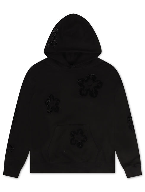 Roku Studio Rhinestone Tear Drip Oversized Hoodie - Black