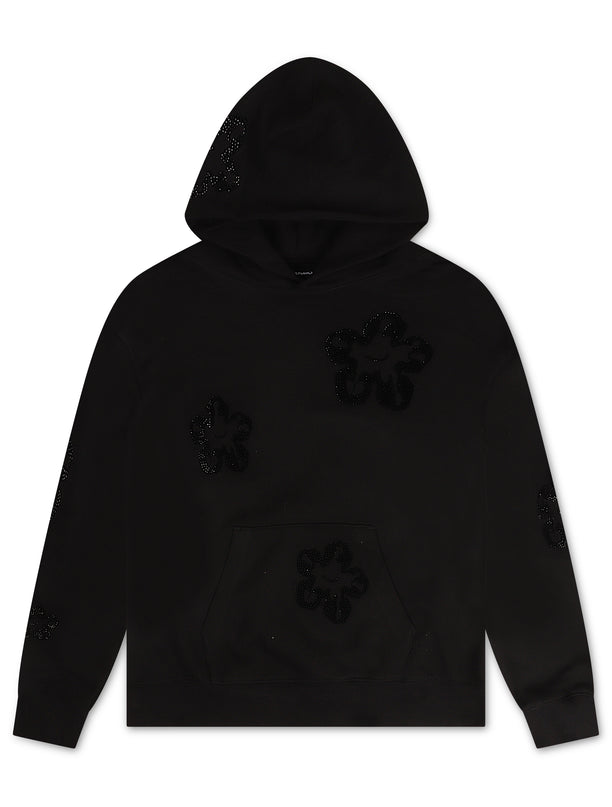 Roku Studio Rhinestone Tear Drip Oversized Hoodie - Black